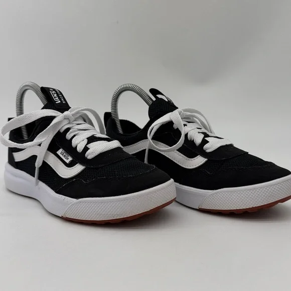Vans Range EXP Low Top Youth Size 4 Black White Nylon Suede Sneakers - Picture 6 of 16